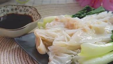 广东早餐美食肠粉视频的预览图